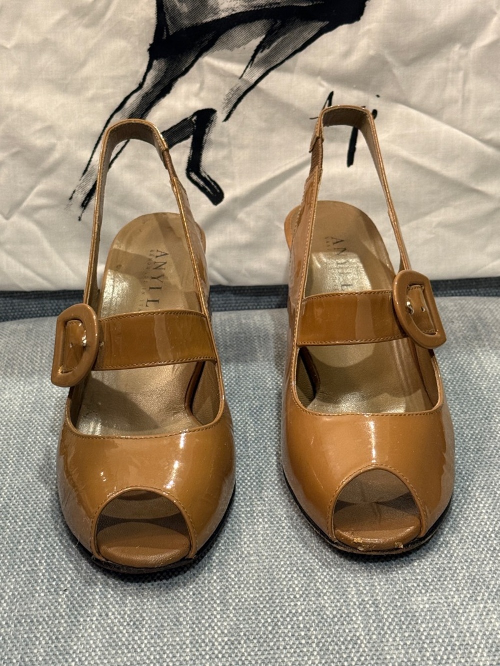 Anyi Lu Patent Leather Peep Toe Couture Comfort - Picture 3 of 8